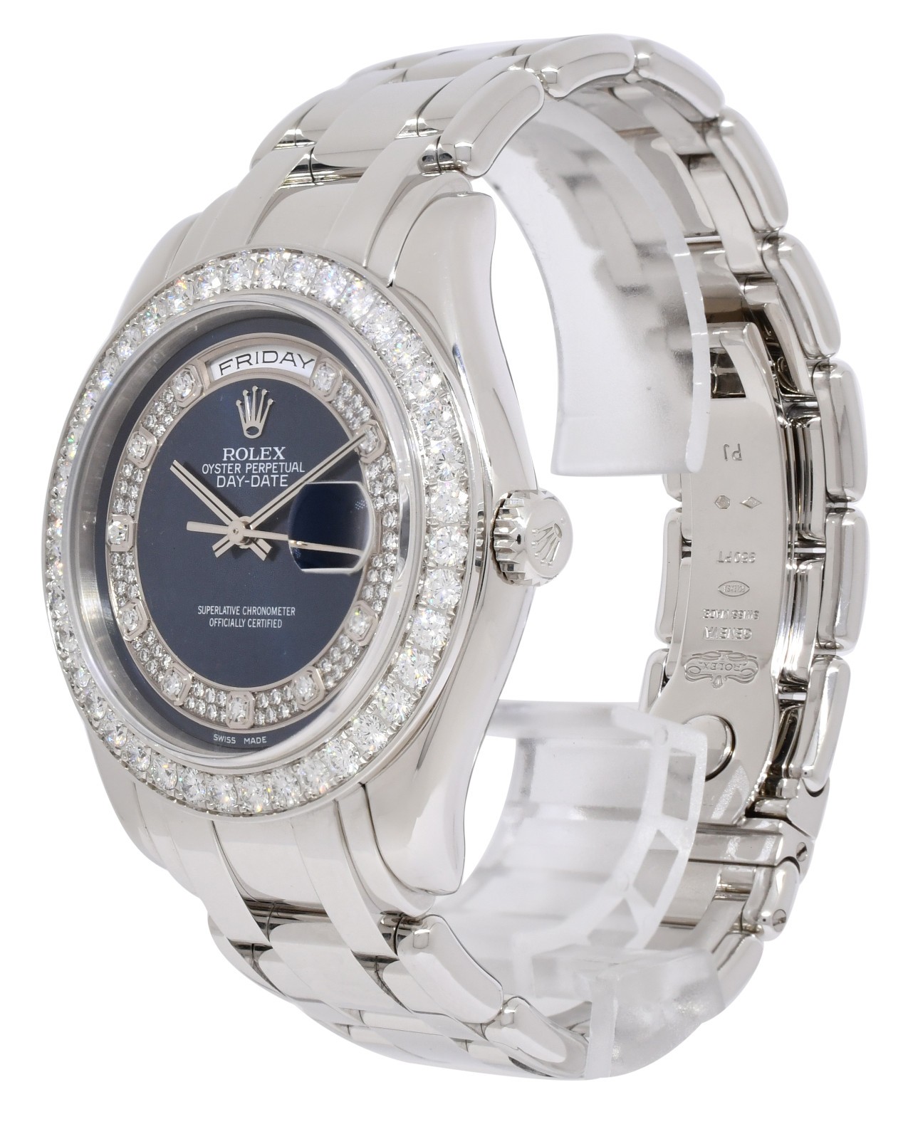 Rolex Masterpiece Platinum Blue Myriad Diamond Dial/Bezel 39mm Watch K 18946