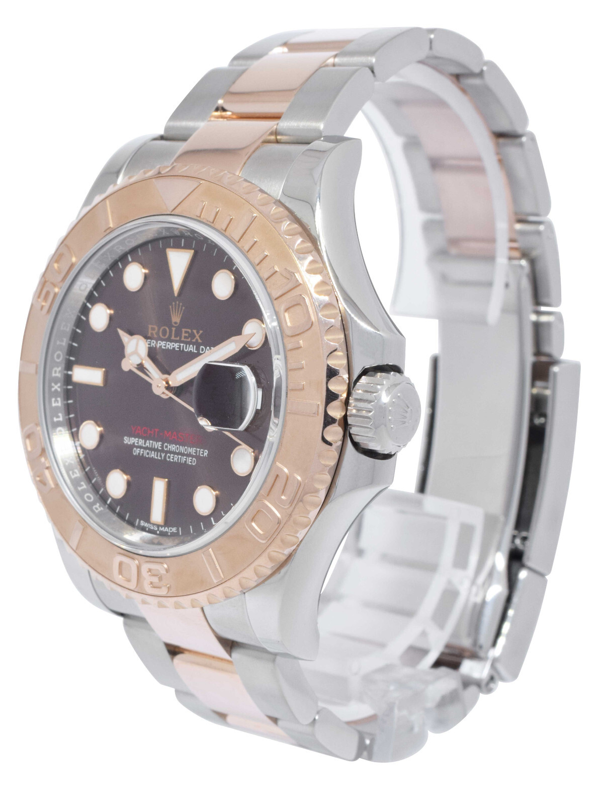 Rolex Yacht-Master 18k Rose Gold/Steel Chocolate Dial 40mm Watch B/P '18 116621