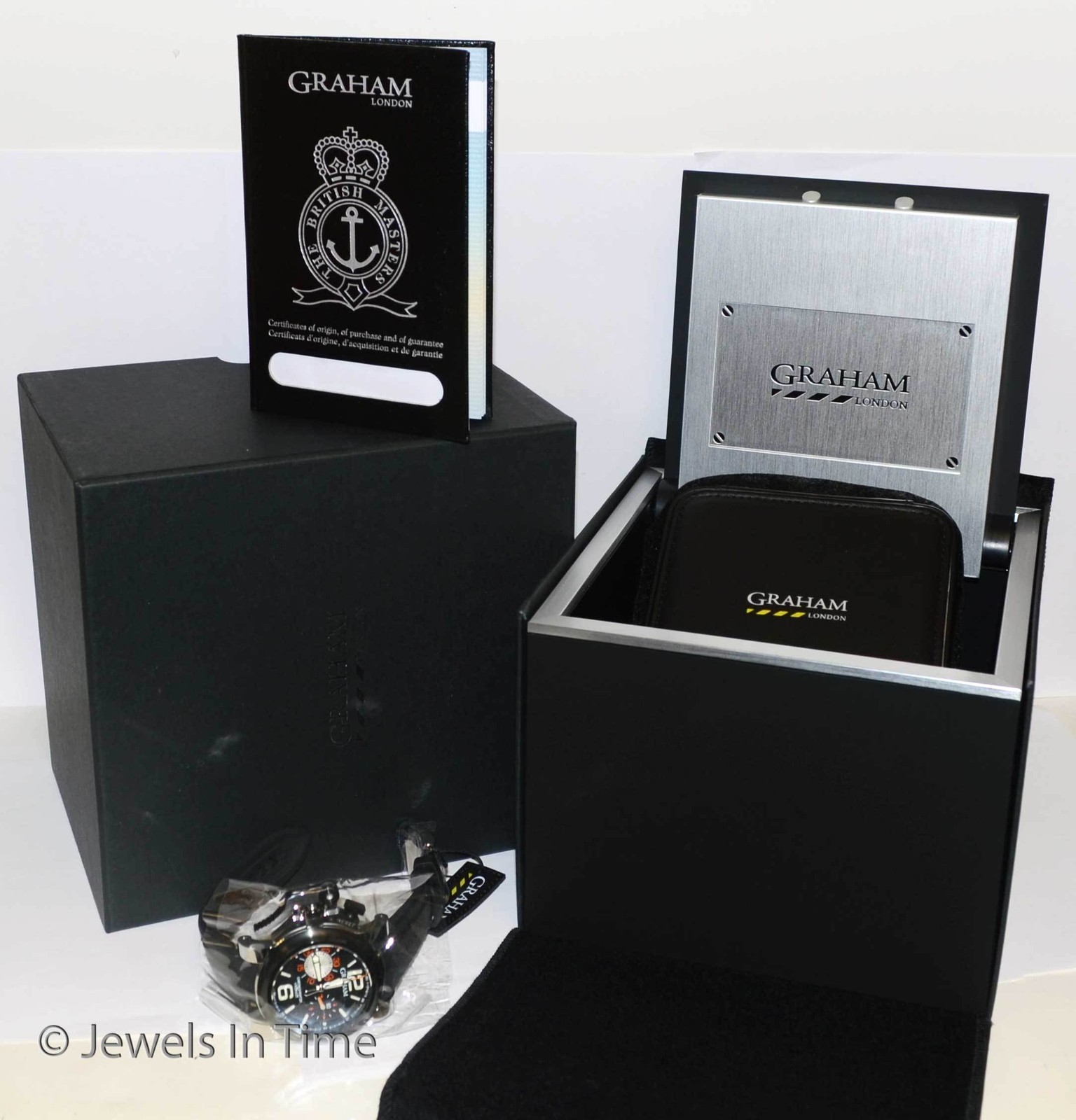 Graham Chronofighter Oversize 2OVBV-1 Chronograph Watch Box/Papers NEW