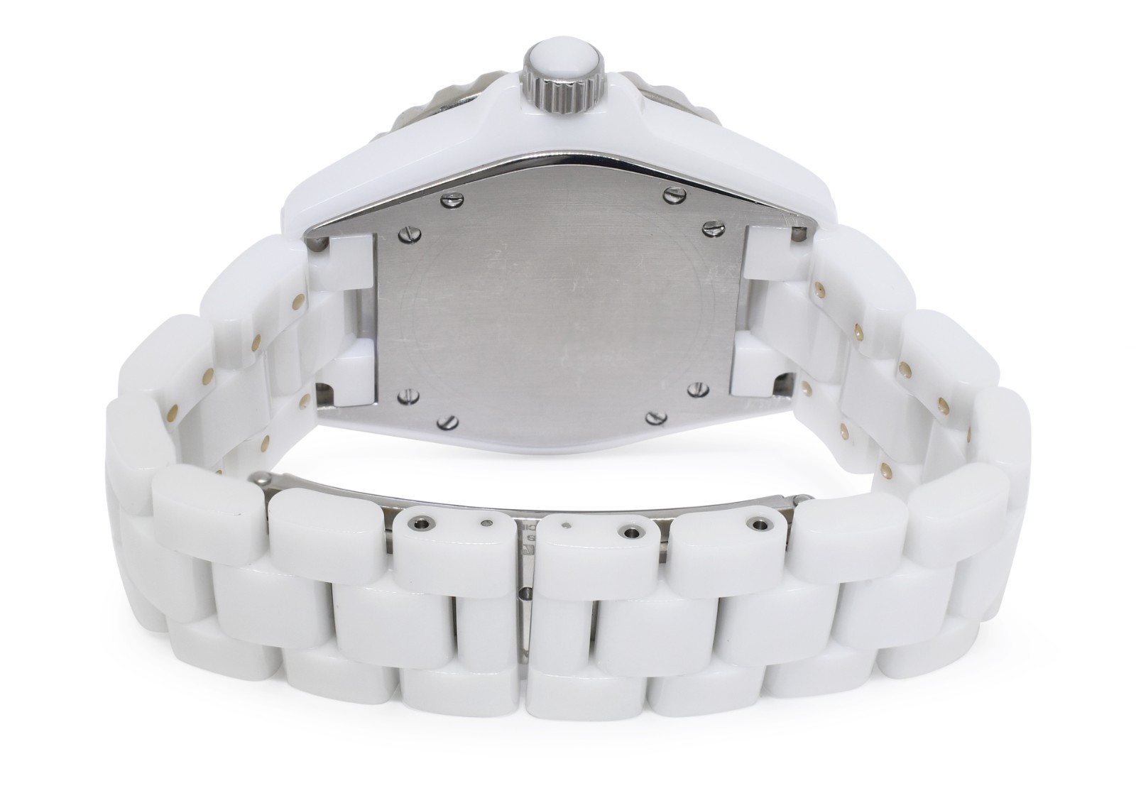 Chanel J12 White Ceramic & Diamond Bezel Ladies 38mm Automatic Watch H0969