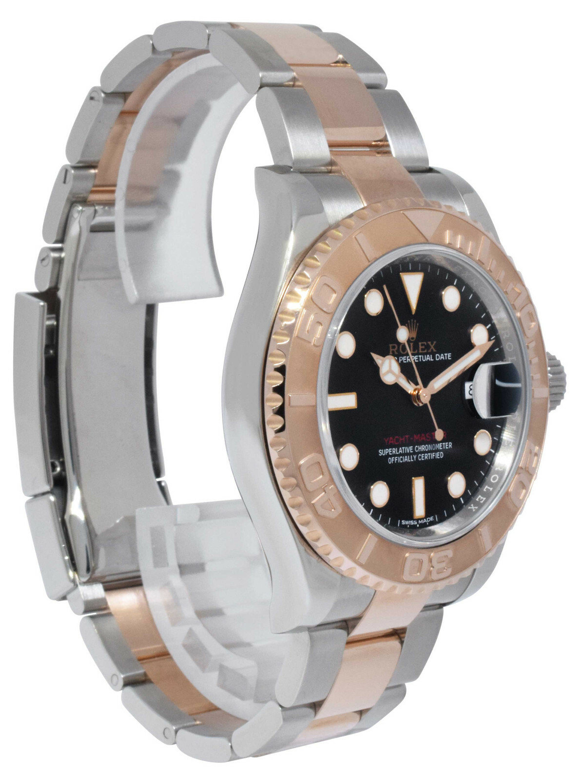 Rolex Yacht-Master 18k Rose Gold/Steel Black Dial Mens 40mm Watch  116621