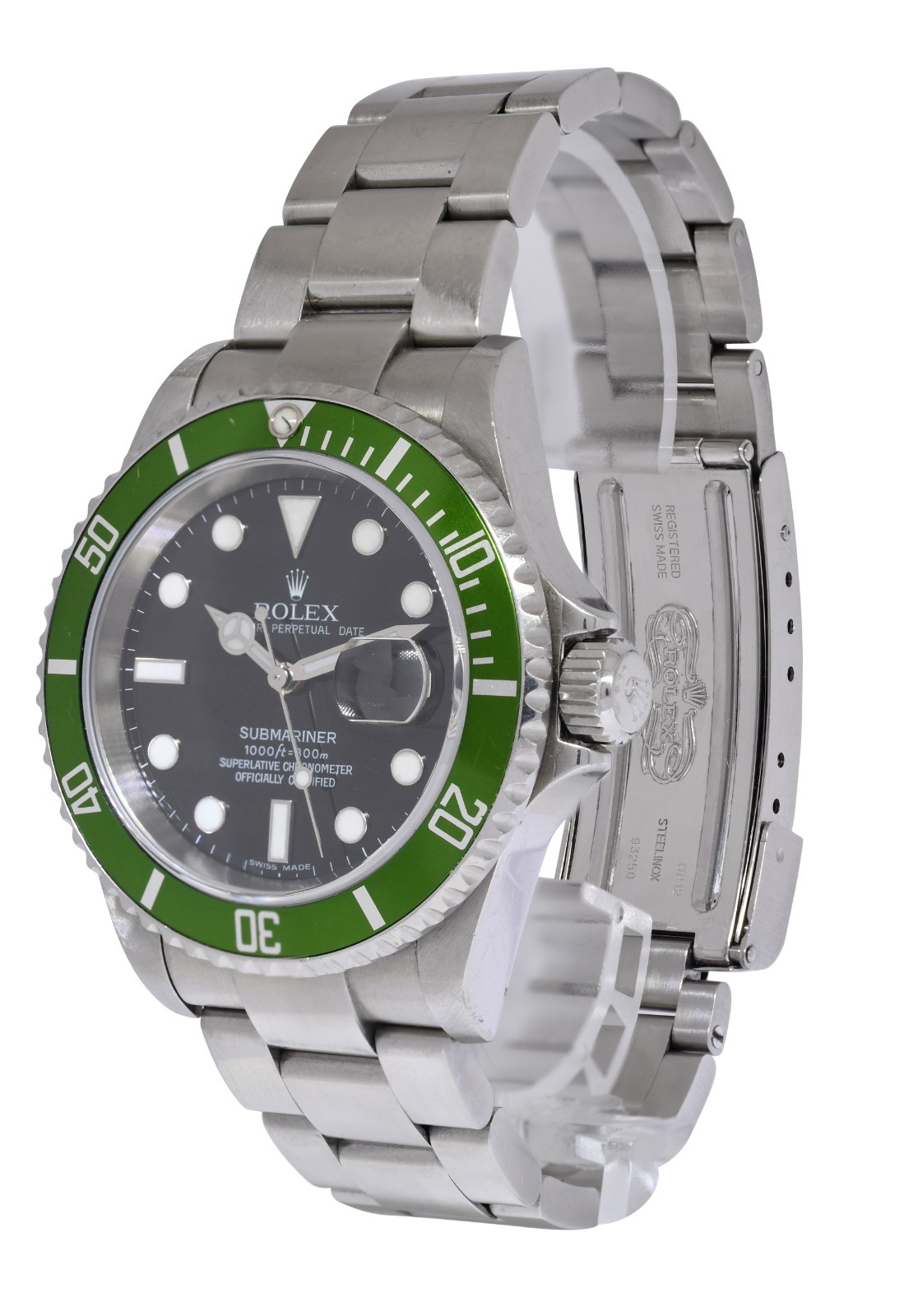 Rolex Submariner Date Kermit Green Bezel Steel Mens Automatic Watch Z B/P 16610