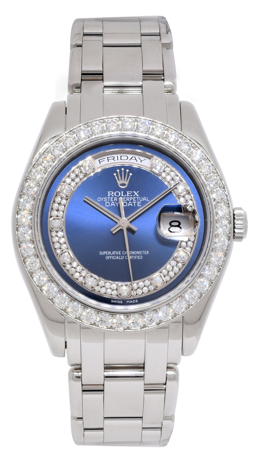 Rolex Masterpiece Platinum Blue Myriad Diamond Dial/Bezel 39mm Watch K 18946