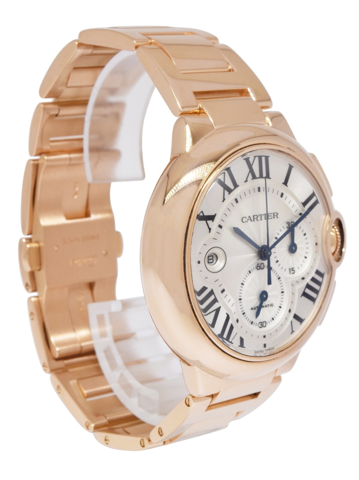 Cartier Ballon Bleu XL 44mm Chronograph 18k Rose Gold Mens Watch W6920010 3107