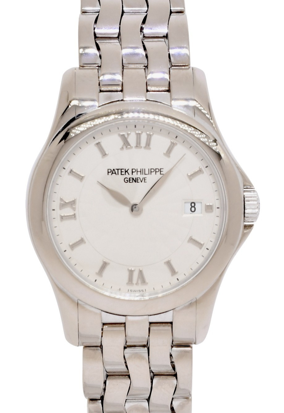 Patek Philippe Calatrava 18k White Gold Ladies 28mm Quartz Watch +Papers 4906/1G Patek Philippe Calatrava 18k White Gold Ladies 28mm Quartz Watch +Papers 4906/1G