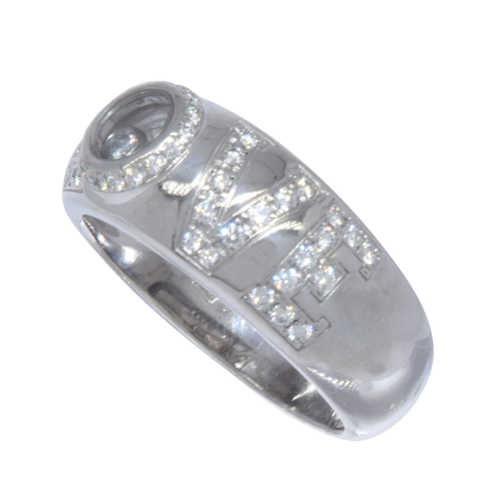 Chopard Happy Diamond Love Ring 18k White Gold Love Ring 7.5 82/2898