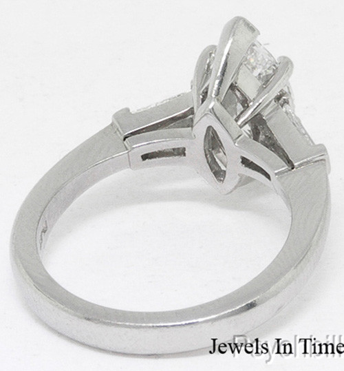 Ring 1.65 Carat Marquise Brilliant Diamond AGS Platinum