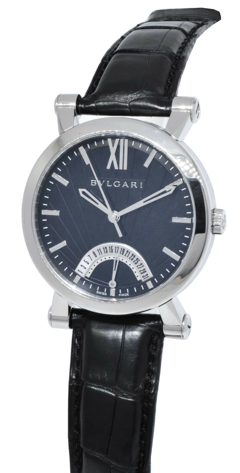Bvlgari Sotirio Retrograde Date Steel Automatic Mens Watch Bulgari SB42SDR