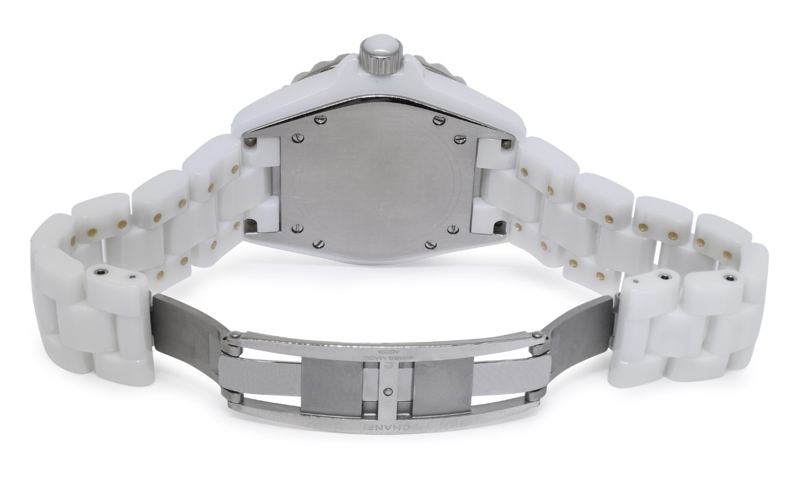 Chanel J12 White Ceramic & Diamond Bezel Ladies 38mm Automatic Watch H0969