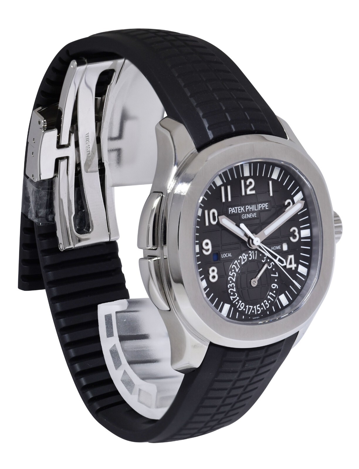 Patek Philippe Aquanaut 5164 Travel Time Steel & Rubber 40mm Watch B/P '16 5164A
