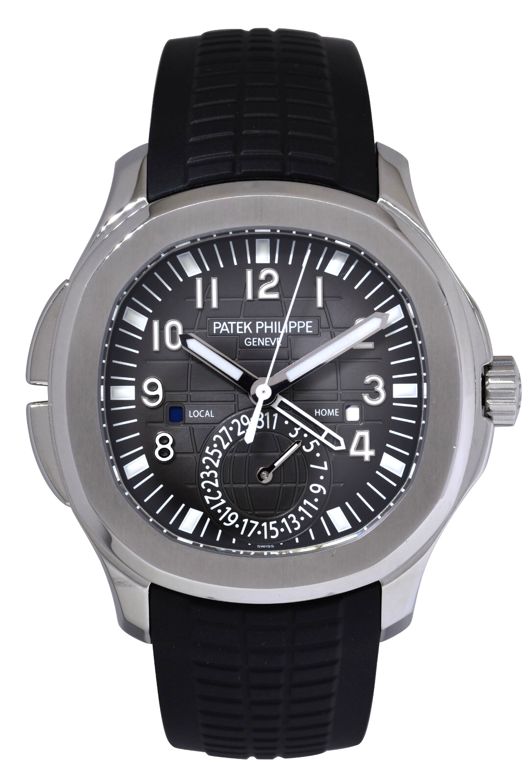 Patek Philippe Aquanaut 5164 Travel Time Steel & Rubber 40mm Watch B/P '16 5164A