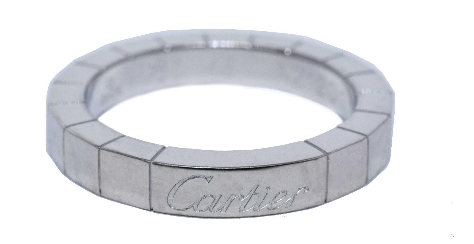 Cartier 18K White Gold Lanieres Ring Size 48
