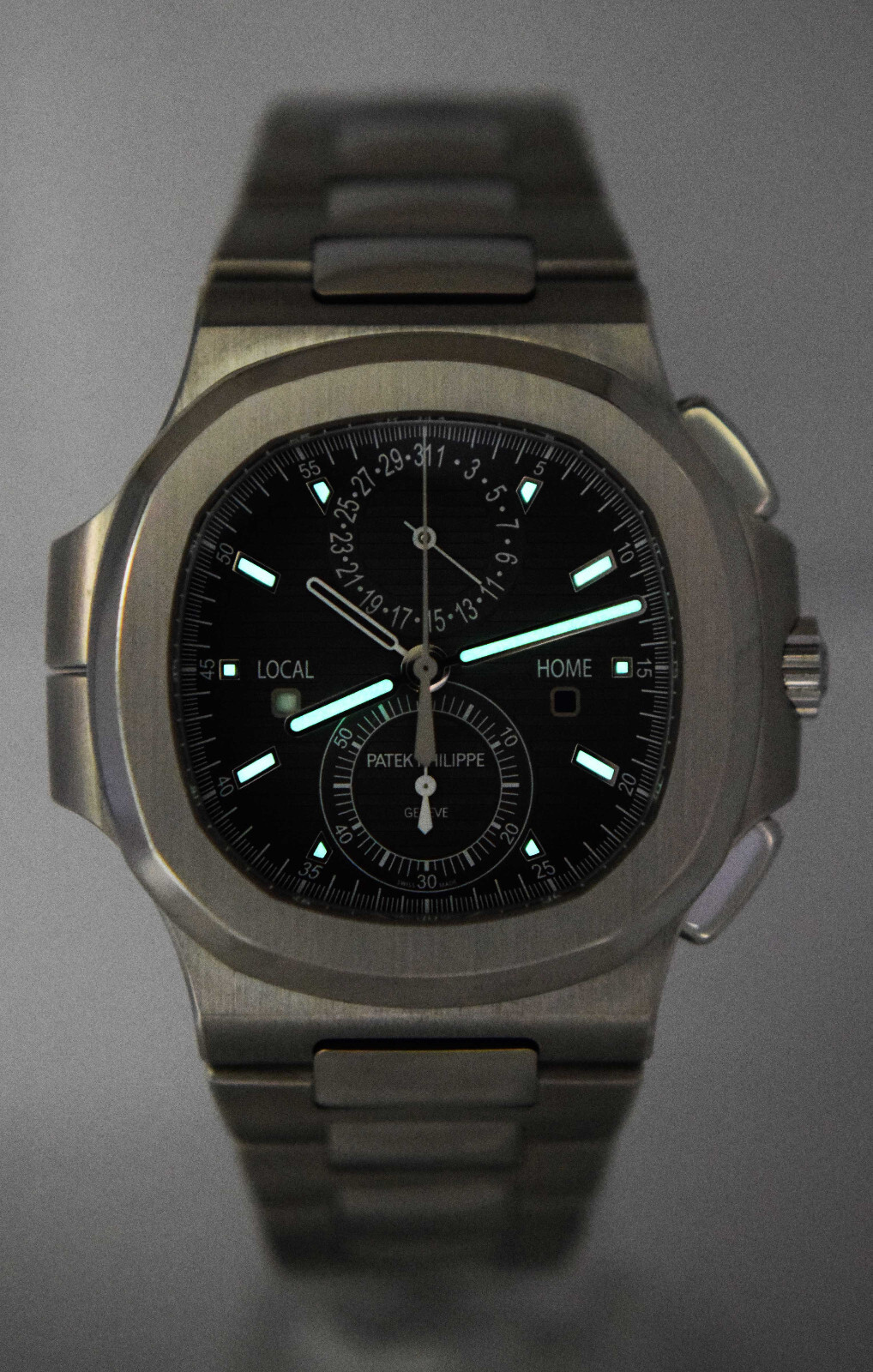 Patek Philippe Nautilus 5990 Chrono/GMT Steel Black Dial Watch B/P '19 5990/1A