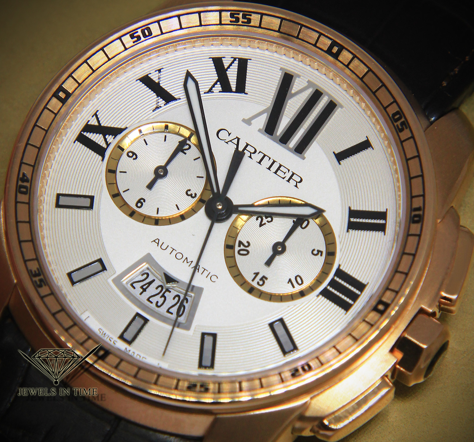 Cartier Calibre 18k Rose Gold Silver Dial 42mm Watch Box/Papers 3577 W7100044