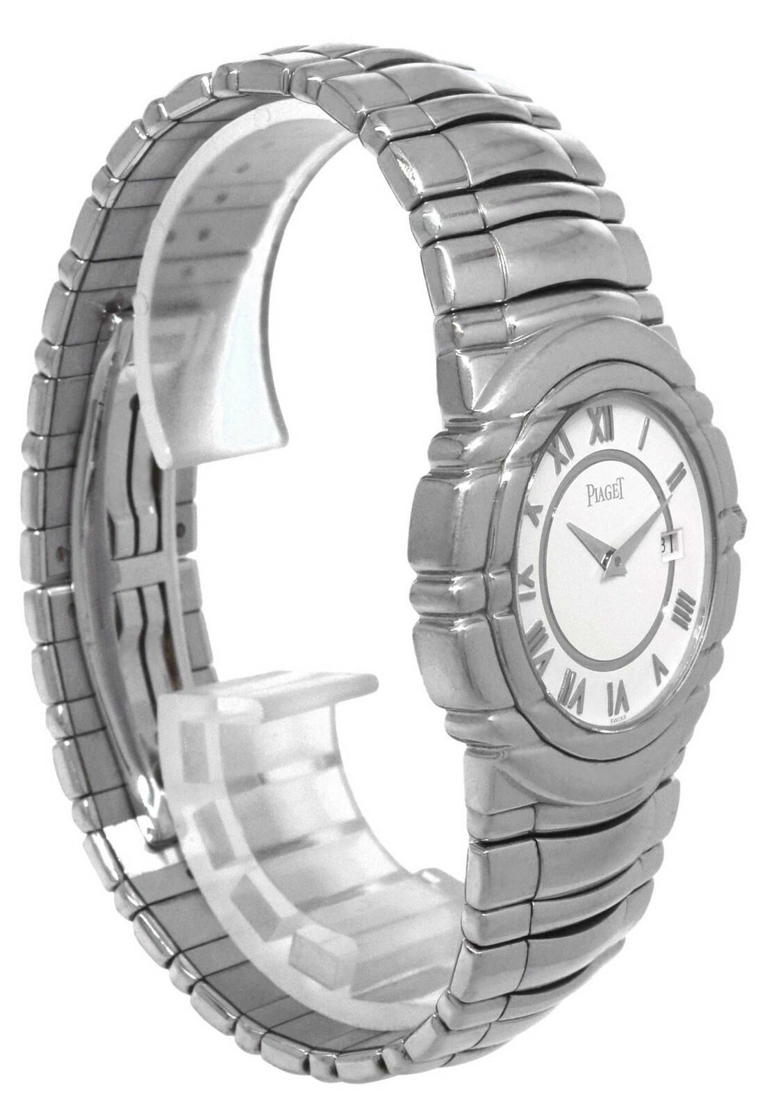 Piaget Tanagra 18k White Gold 35mm White Roman Dial Quartz Watch 17041 M 401 D