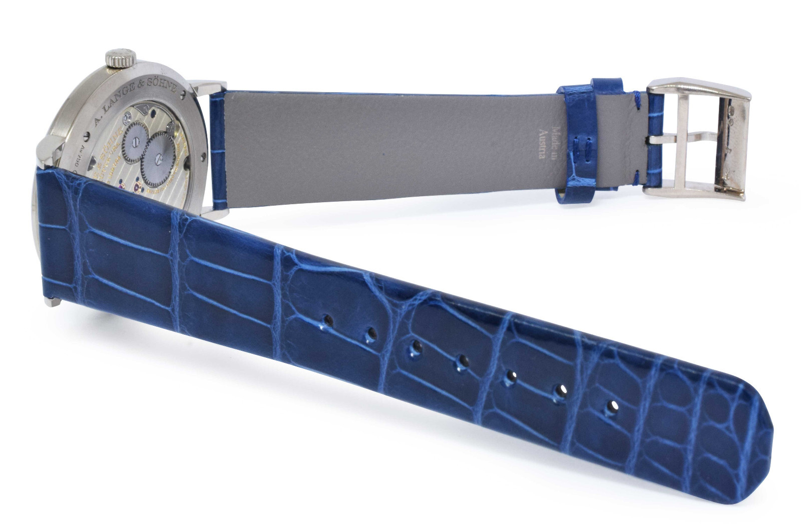 A. Lange & Sohne Saxonia Thin 18k White Gold Copper Blue Manual Watch 205.086