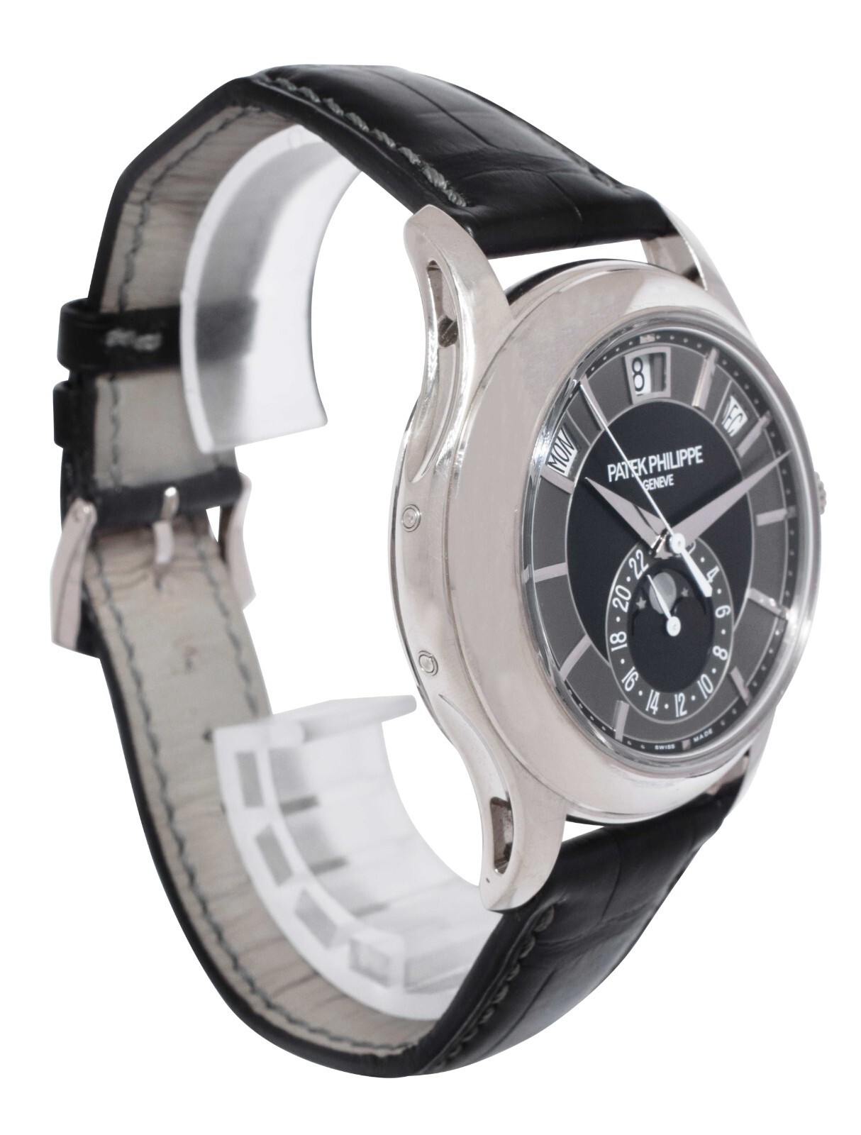 Patek Philippe Annual Calendar 5205 18k White Gold Black/Gray Dial Watch 5205G