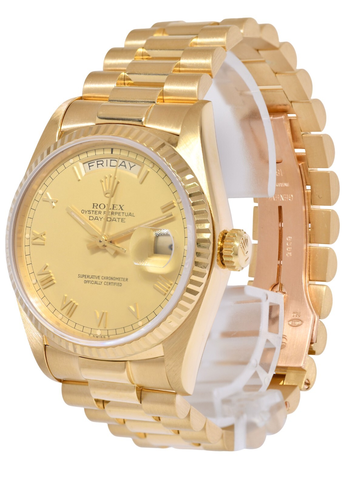 Rolex Day-Date 36 President 18k Yellow Gold Champagne Roman Dial Watch '86 18038 Rolex Day-Date 36 President 18k Yellow Gold Champagne Roman Dial Watch '86 18038