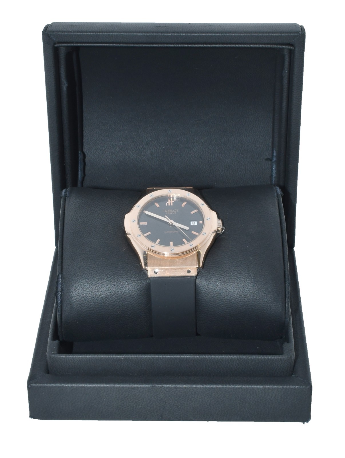 Hublot Classic Fusion 18k Rose Gold Black Dial Mens 42mm Watch +BOX 1915.8