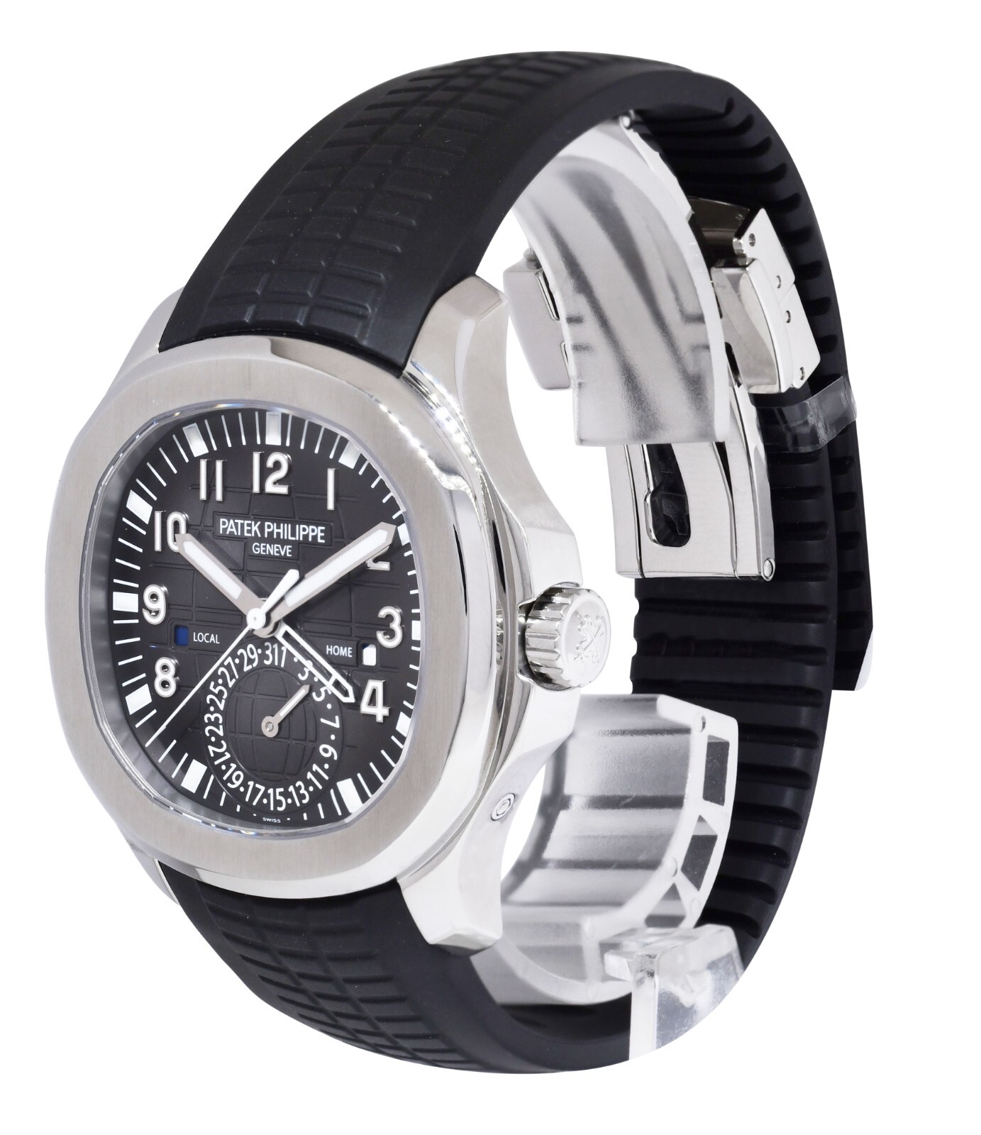Patek Philippe Aquanaut 5164 Travel Time Steel & Rubber 40mm Watch B/P '16 5164A
