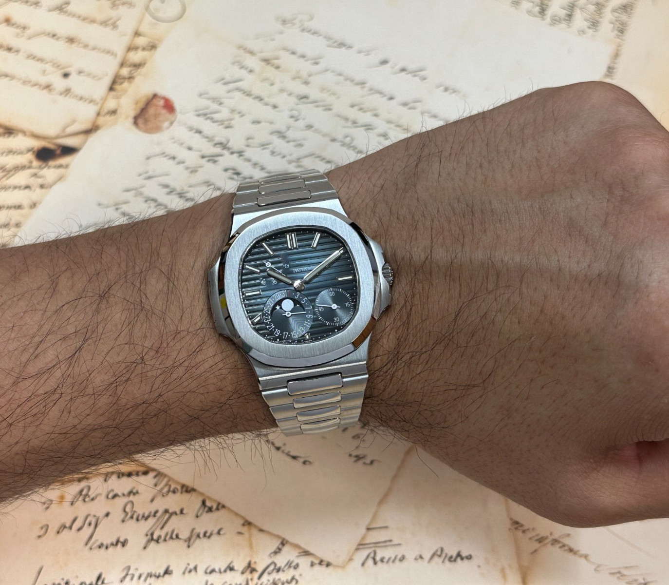 Patek Philippe Nautilus Complications Steel Blue Dial 40mm Watch B/P '19 5712/1A