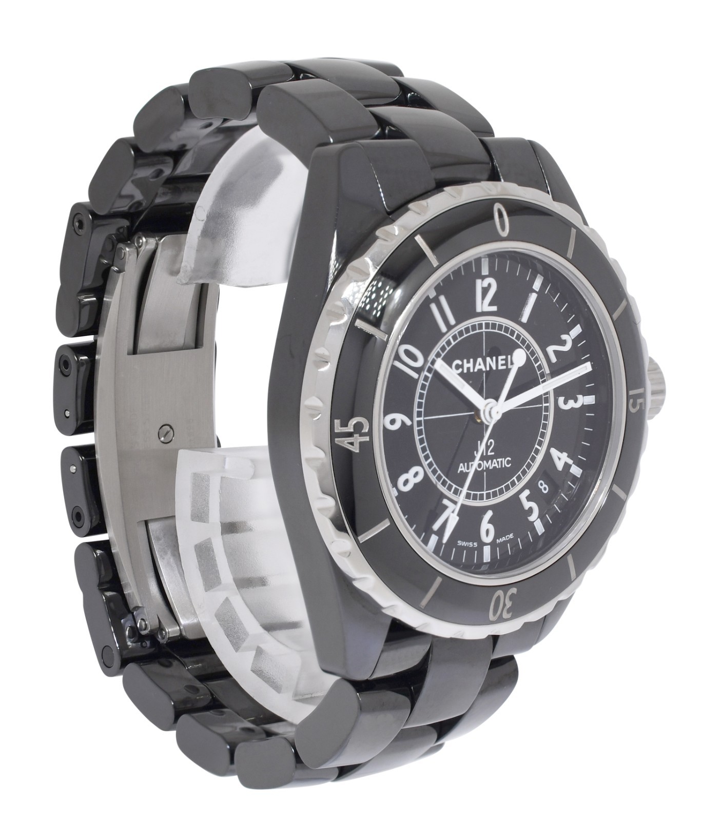 Chanel J12 Black Ceramic & Steel Ladies 38mm Automatic Watch H0684