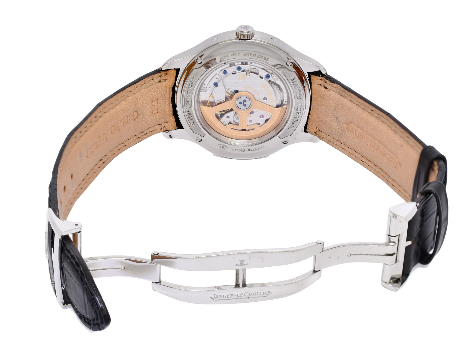 Jaeger LeCoultre Master Calendar Moon Steel Mens 40mm Watch 830.8.A6.S