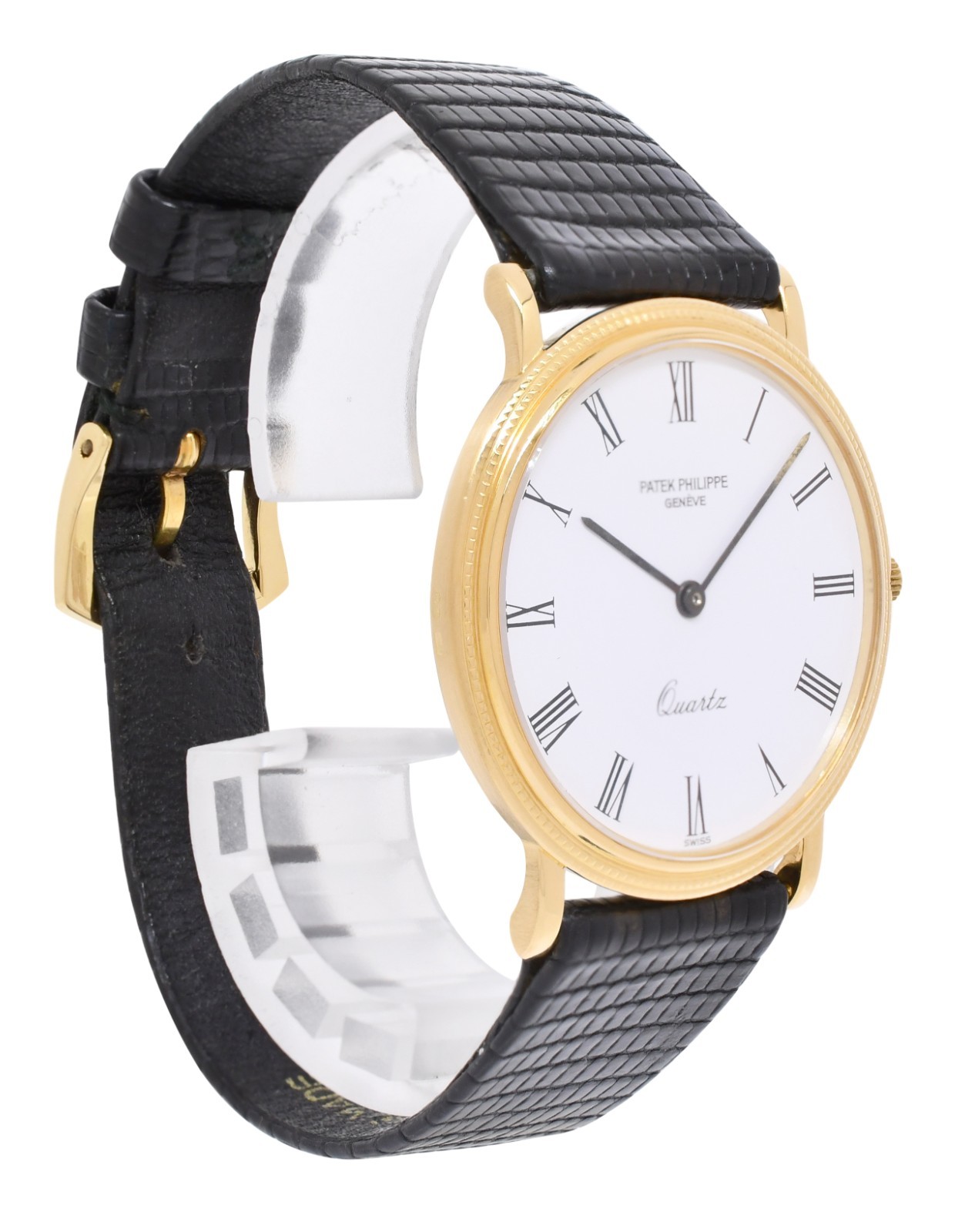 Patek Philippe Calatrava 18k Yellow Gold White Dial 33mm Quartz Watch 3744