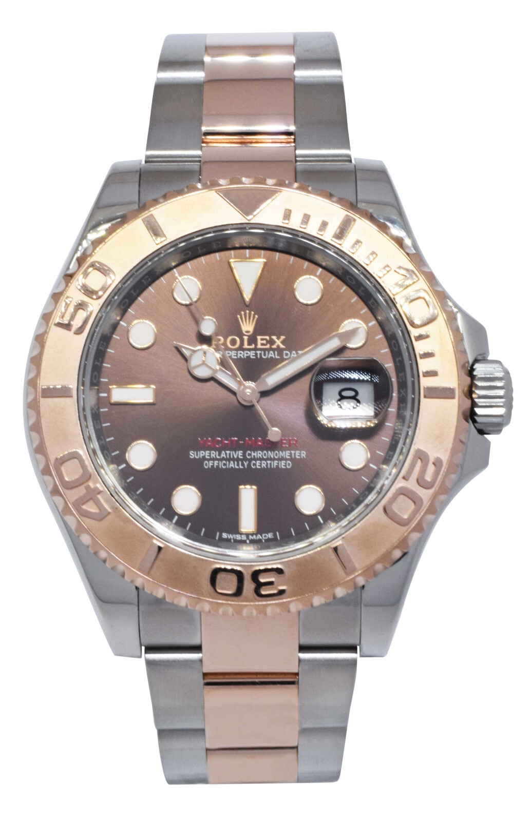Rolex Yacht-Master 18k Rose Gold/Steel Chocolate Dial 40mm Watch B/P '18 116621