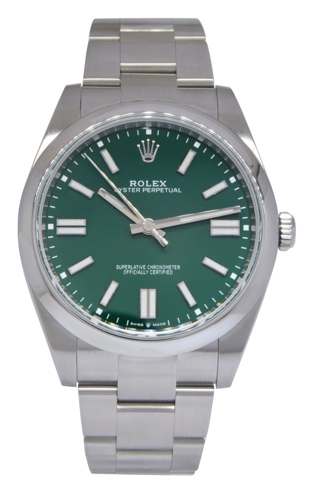 NEW Rolex Oyster Perpetual 41 Steel Green Dial Mens Watch Box/Papers '24 124300