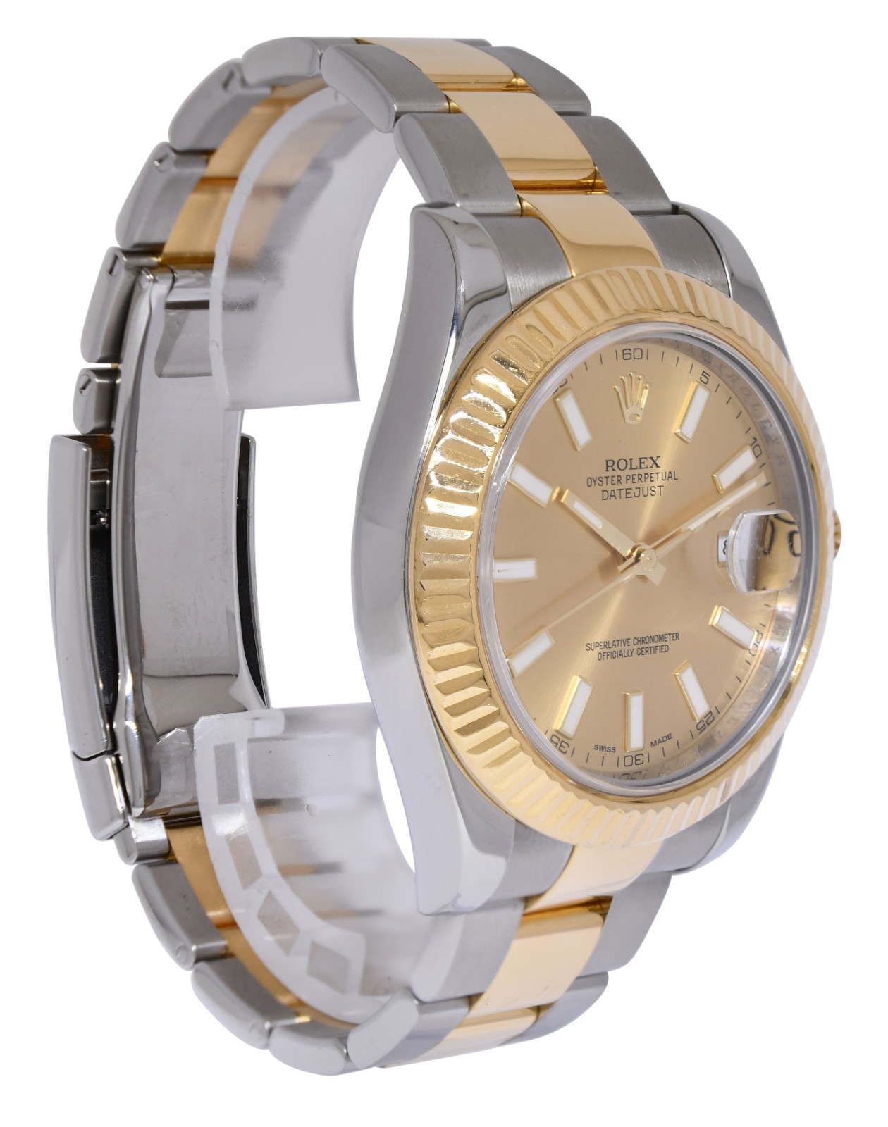 Rolex Datejust II 18k Yellow Gold/Steel Champagne Dial Mens 41mm Watch 116333
