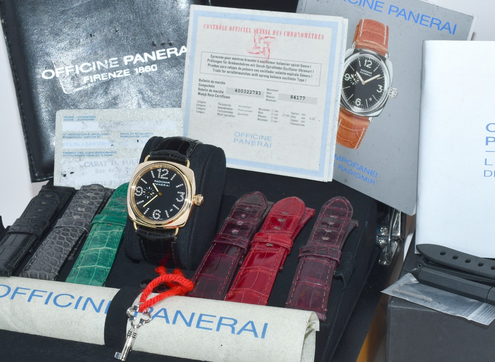 Panerai Radiomir PAM 136 18k Rose Gold Diamond Dial 40mm Watch B/P PAM00136