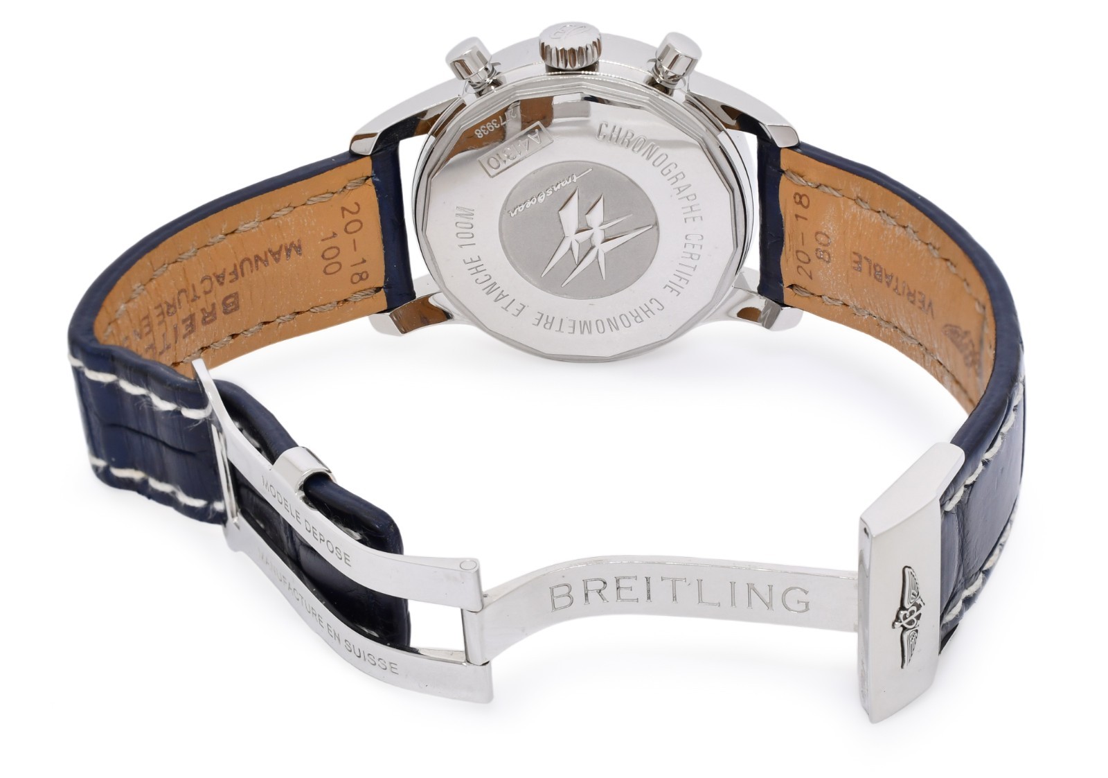 Breitling Transocean Chronograph Steel & Diamond 38mm Watch B/P '19 A41310