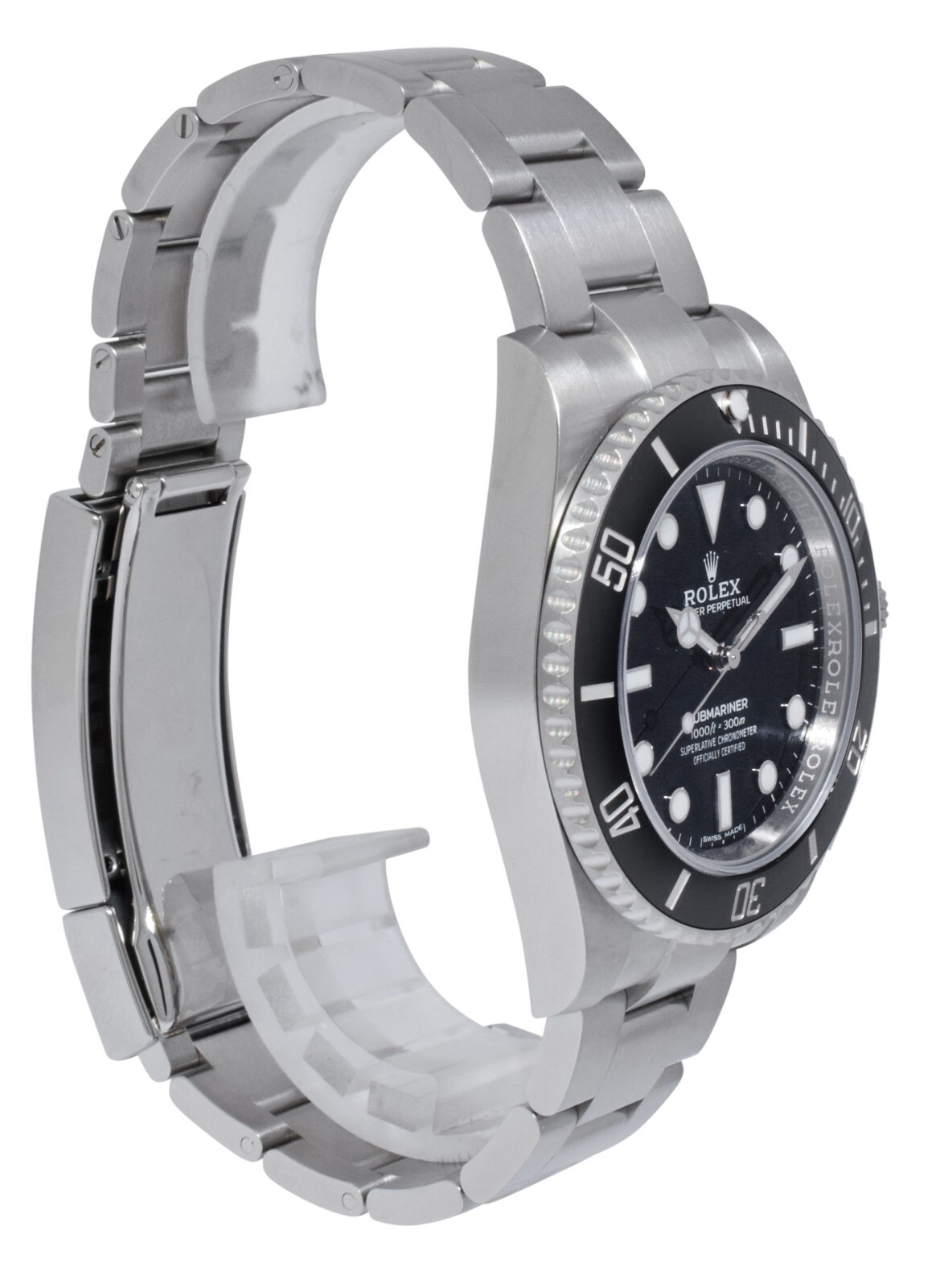 Rolex Submariner No Date Steel Black Ceramic Mens 40mm Watch B/P '19 114060