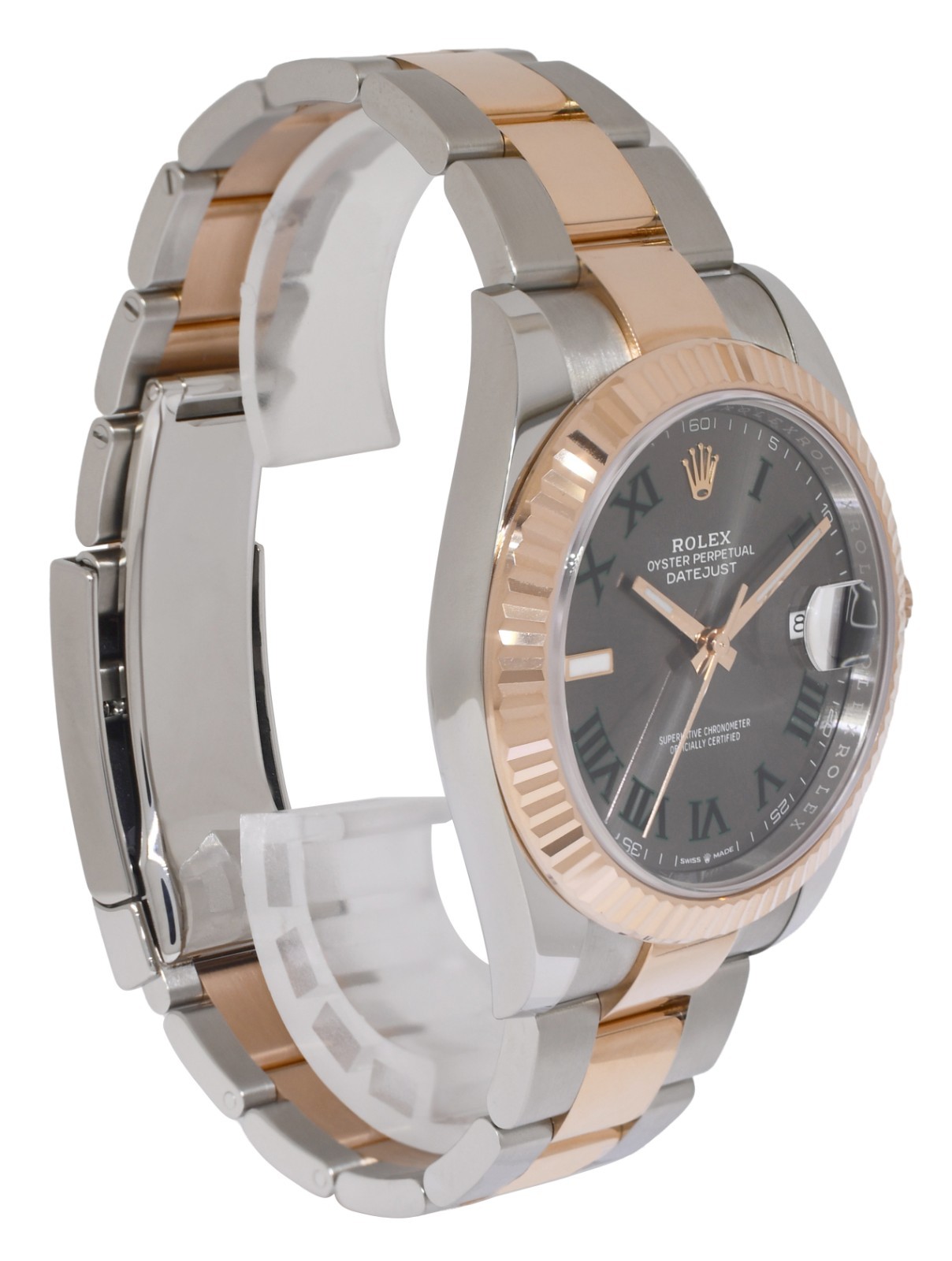 Rolex Datejust 41 18k RG/Steel Wimbledon Gray Dial Oyster Watch B/P '23 126331