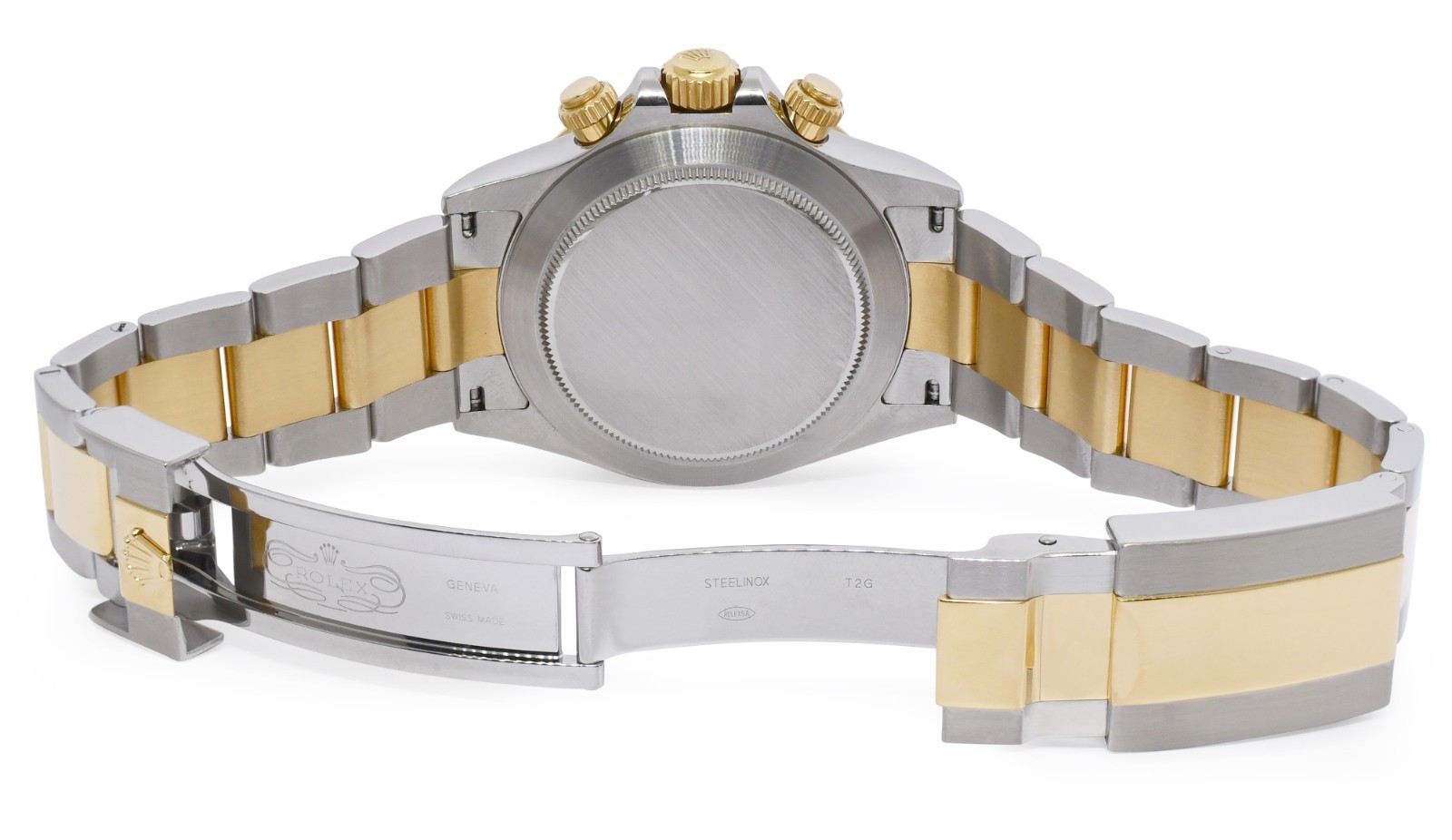 Rolex Daytona Chronograph 18k YG/SS Silver Dial Mens Watch Scrambled 116523