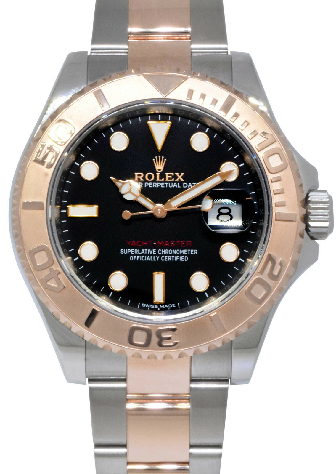 Rolex Yacht-Master 18k Rose Gold/Steel Black Dial 40mm Watch B/P '19 116621 Rolex Yacht-Master 18k Rose Gold/Steel Black Dial 40mm Watch B/P '19 116621