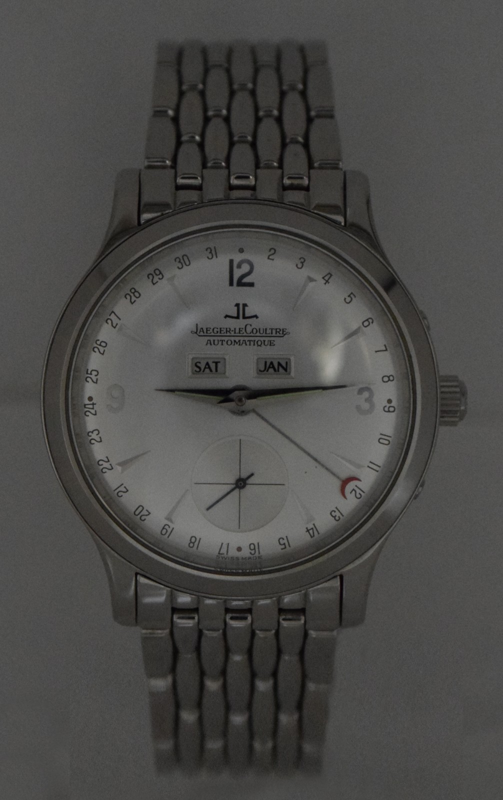 Jaeger LeCoultre Master Tripple Calendar Steel Mens 37mm Watch 140.8.87