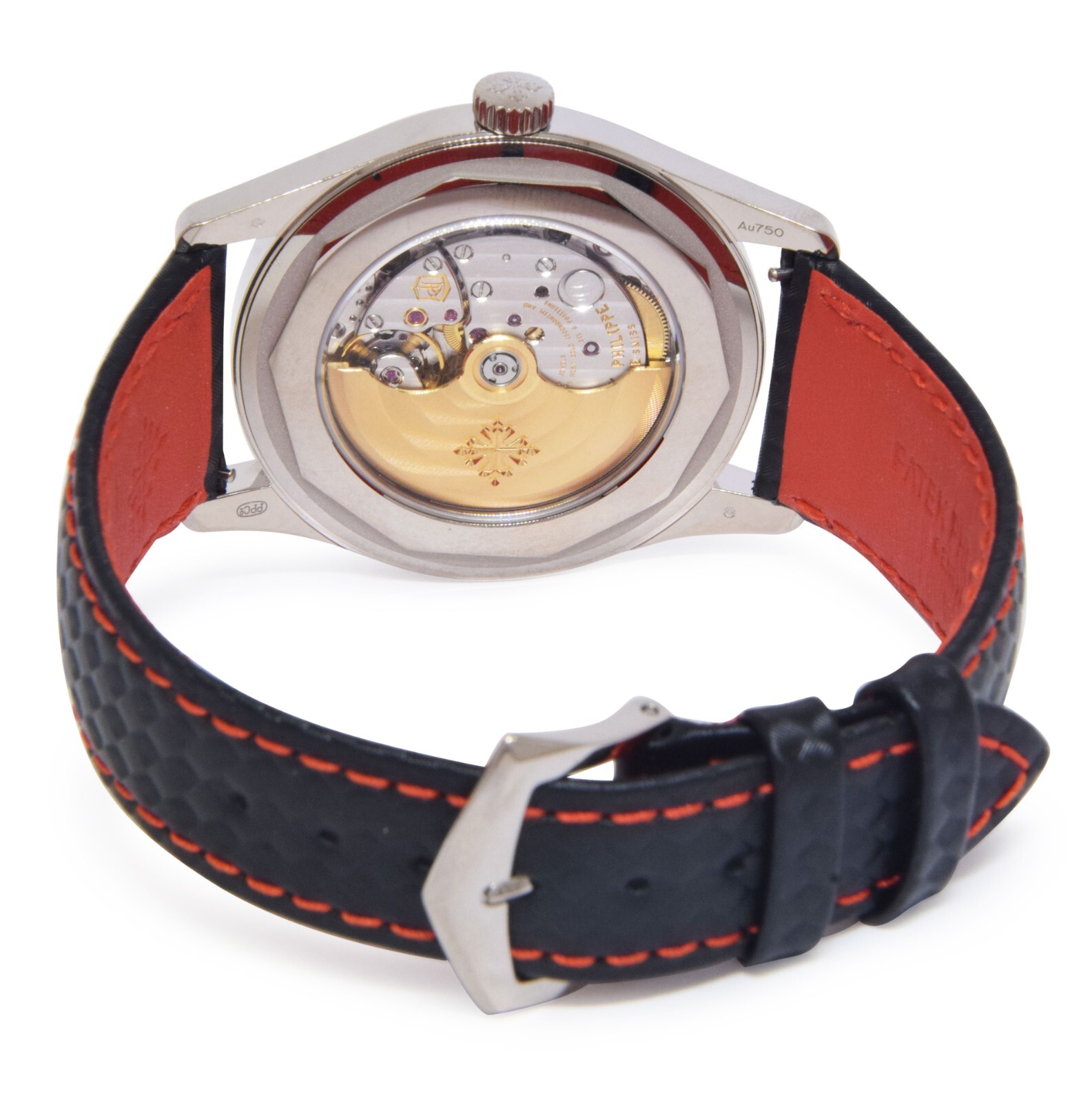 Patek Philippe Calatrava 6007 18k White Gold Red Accents 40mm Watch BP 6007G-010