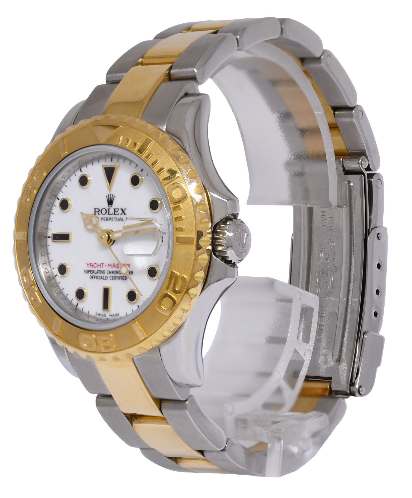 Rolex Yacht-Master 18k Yellow Gold/Steel White Dial Ladies 29mm Watch M 169623