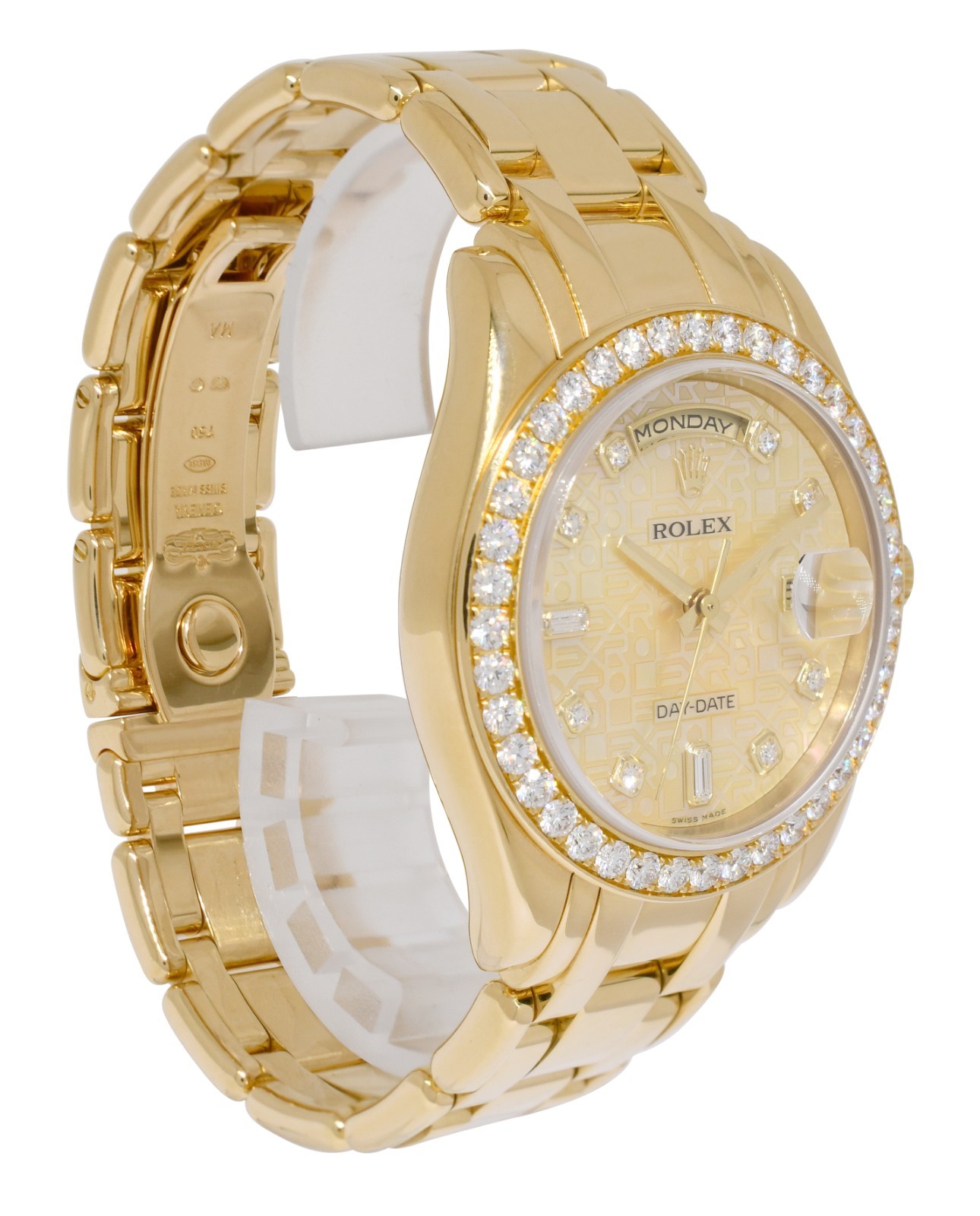 Rolex Masterpiece 18k Yellow Gold MOP Jubilee Diamond 39mm Watch D 18948