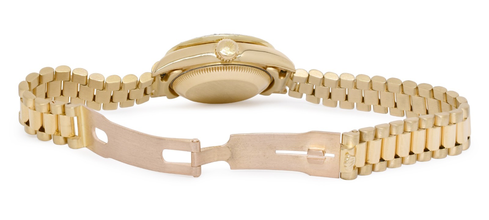 Rolex Datejust President 18k Yellow Gold Blue Diamond Ladies 26mm Watch R 69178