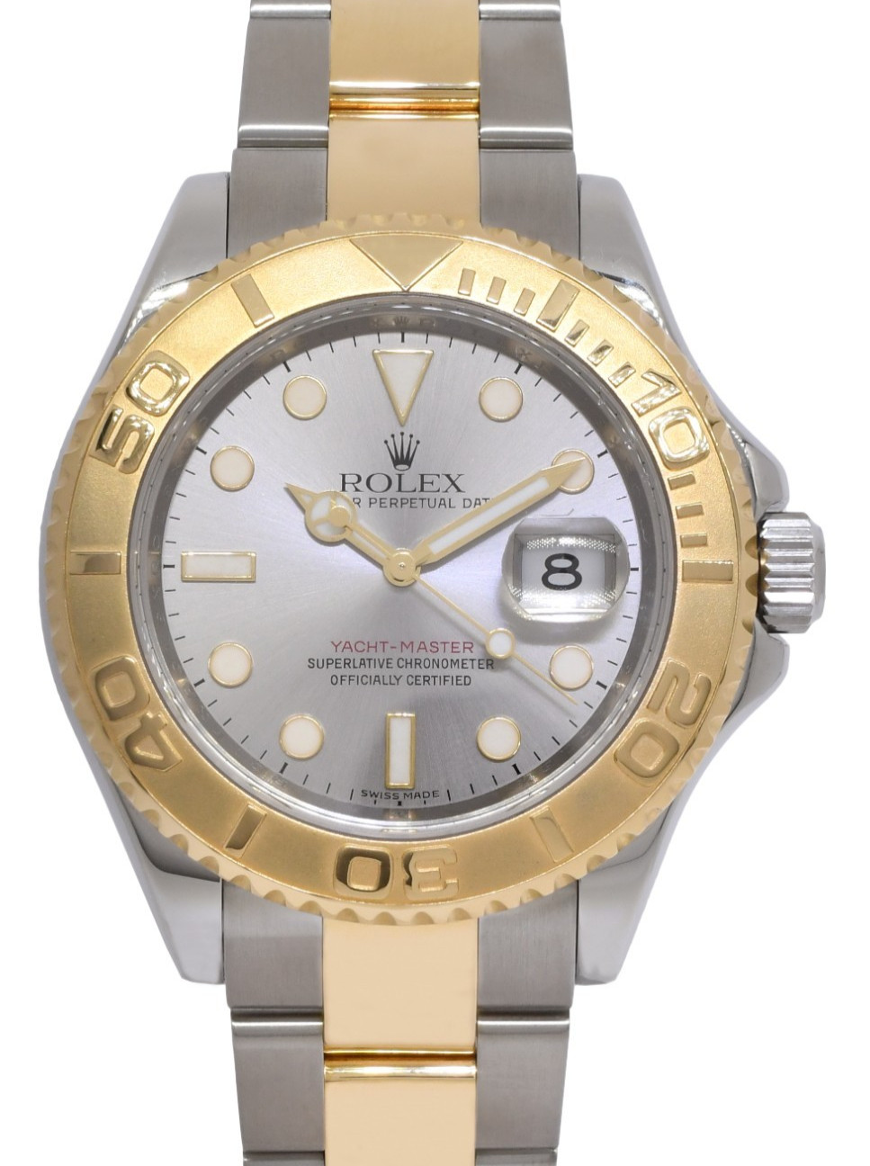 Rolex Yacht-Master 18k Yellow Gold/Steel Gray Dial 40mm Watch M +Card 16623