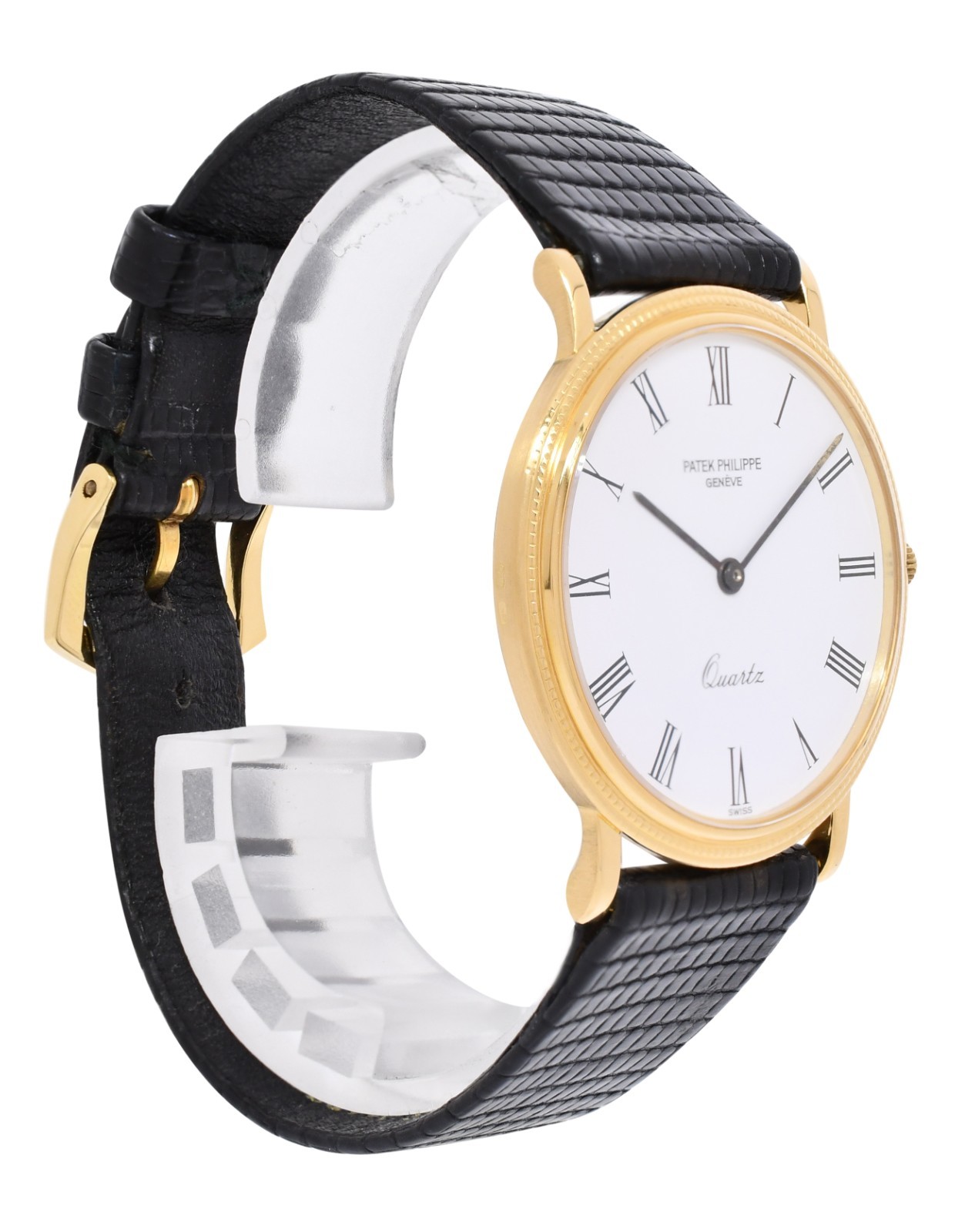 Patek Philippe Calatrava 18k Yellow Gold White Dial 33mm Quartz Watch 3744