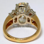 6.13 CT Oval Brilliant 3 Stone Diamond Ring 18k Yellow Gold & Platinum 6.5 GIA 6.13 CT Oval Brilliant 3 Stone Diamond Ring 18k Yellow Gold & Platinum 6.5 GIA