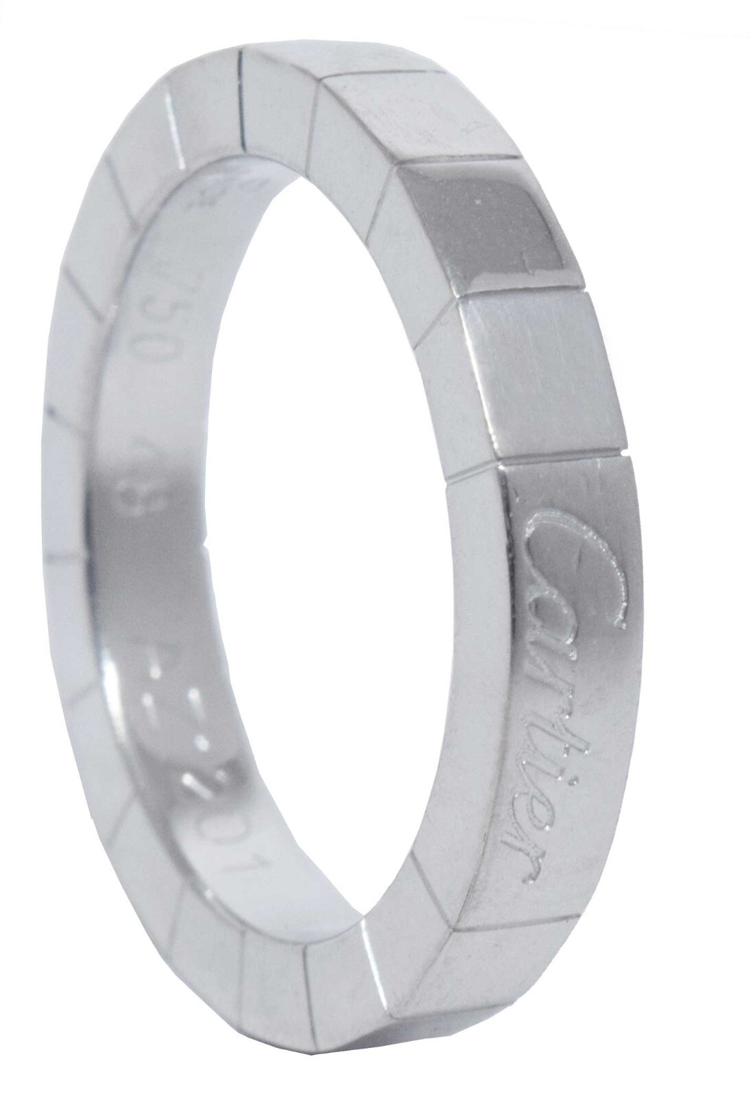 Cartier 18K White Gold Lanieres Ring Size 48