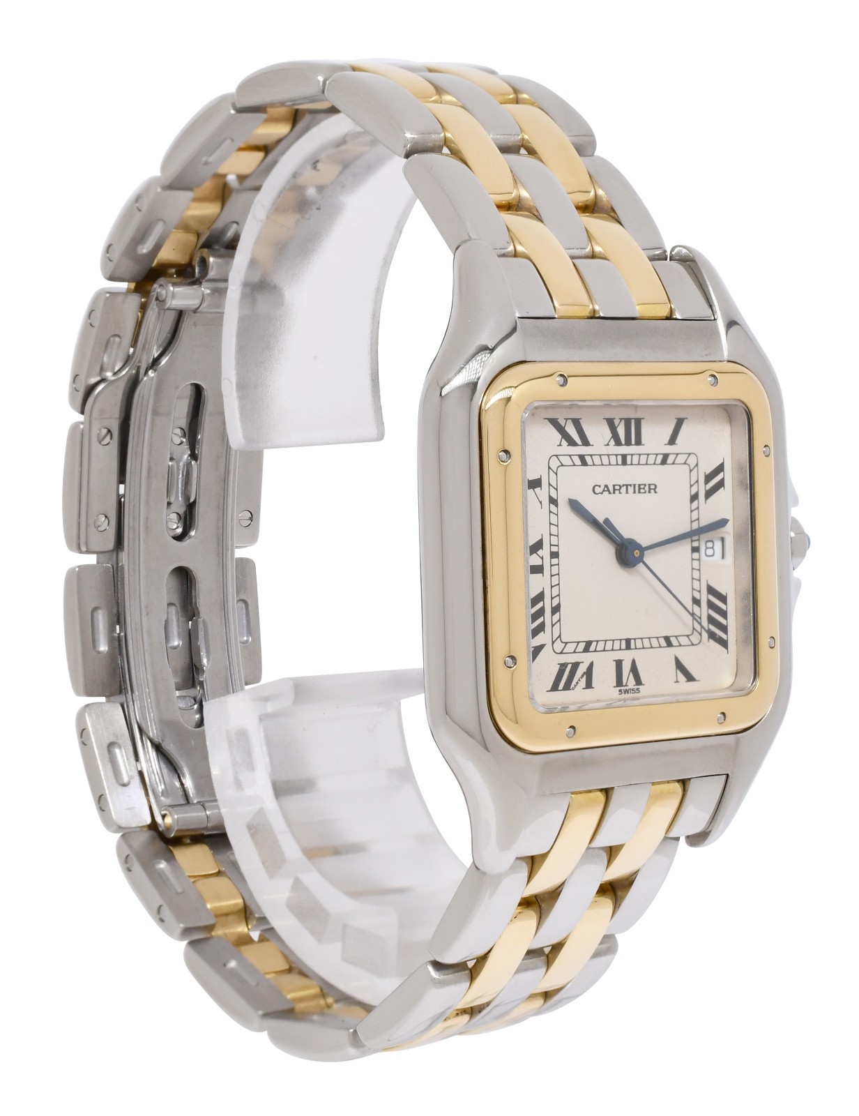 Cartier Panthere Jumbo 2 Row 18k Yellow Gold/Steel 29.5mm Quartz Watch 83957