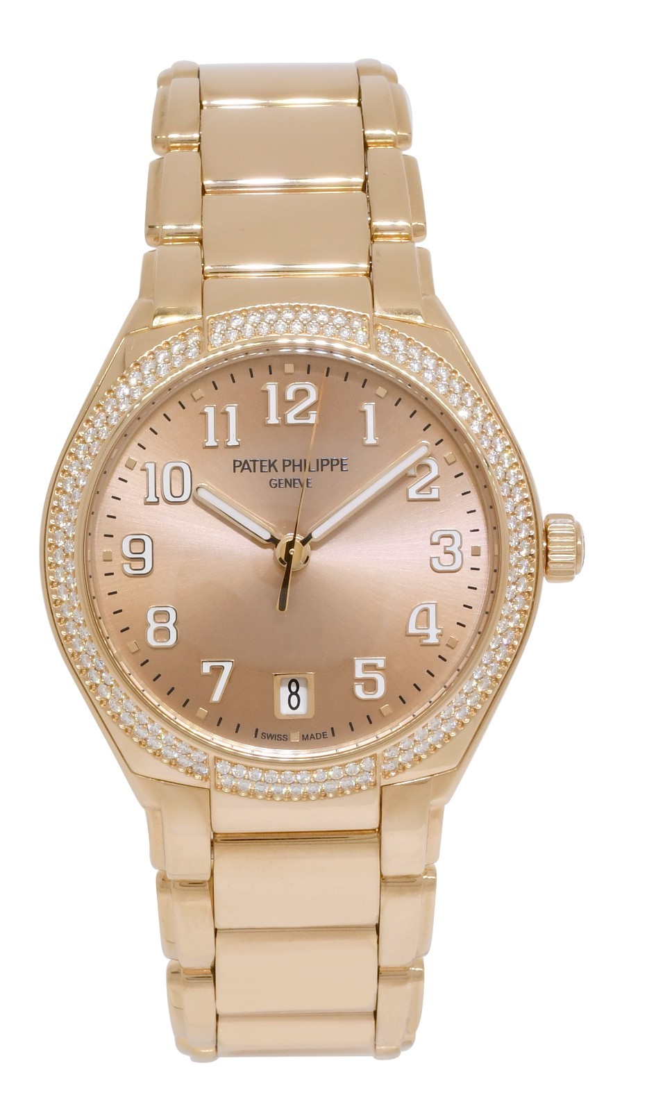 Patek Philippe Twenty~4 Rose Gold Champagne Diamond Ladies Watch B/P '24 7300