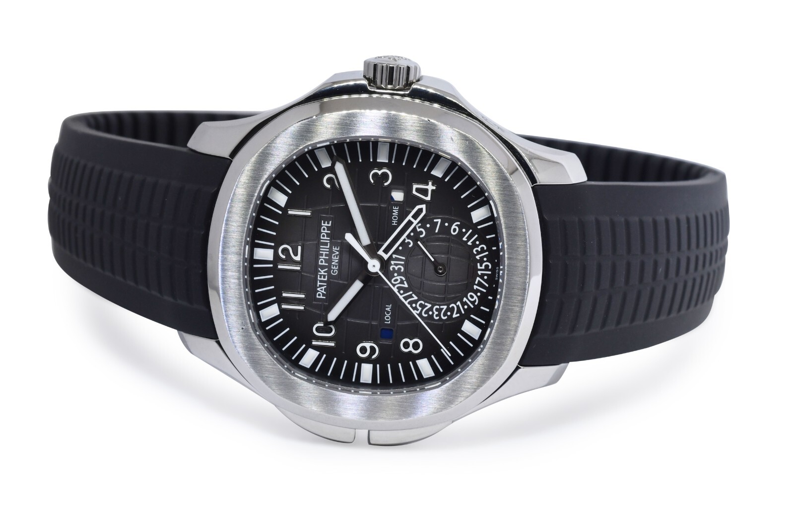 Patek Philippe Aquanaut 5164 Travel Time Steel & Rubber 40mm Watch B/P '16 5164A