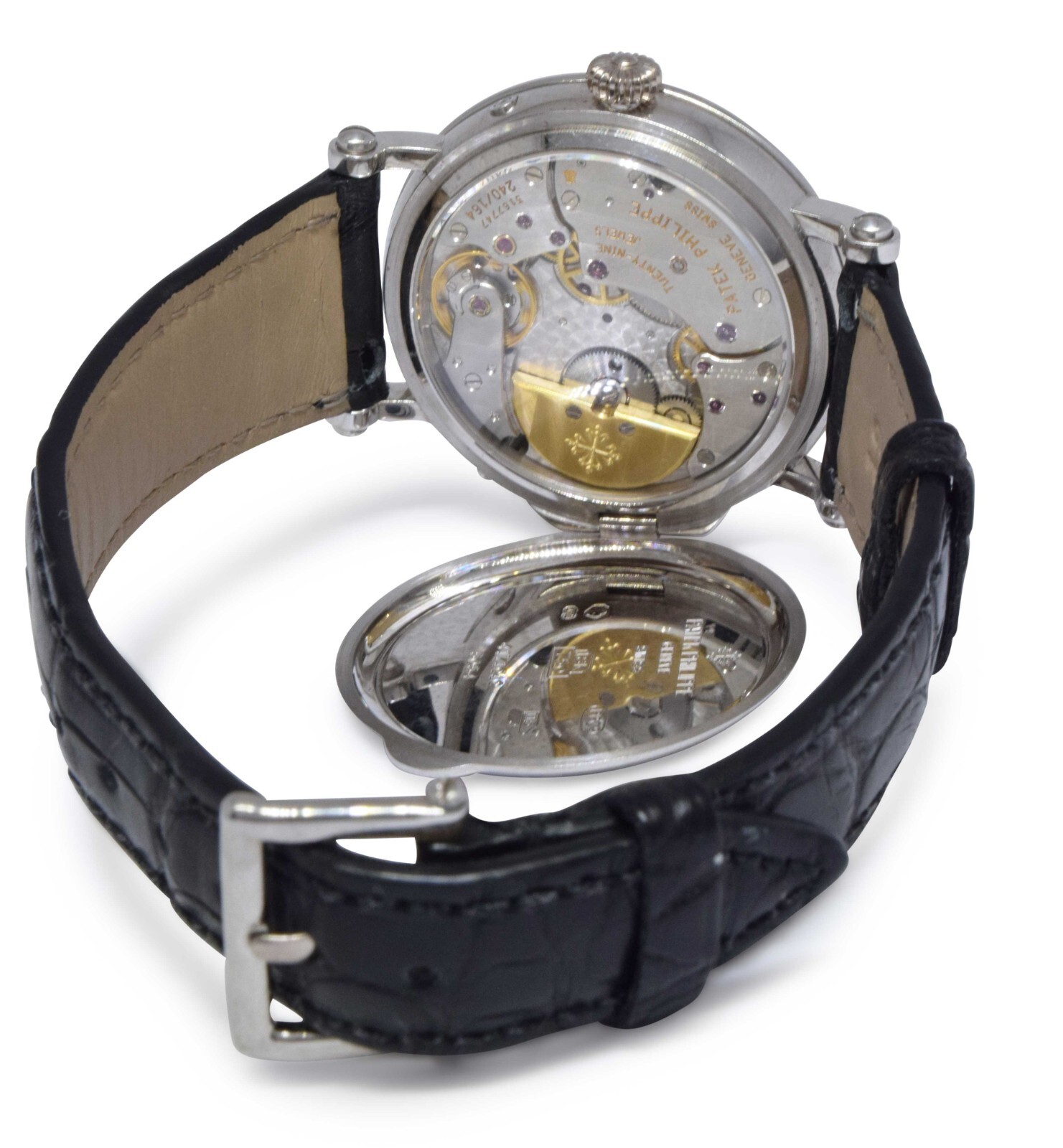 Patek Philippe Complications 18k White Gold Power Reserve Moon Mens Watch 5054G